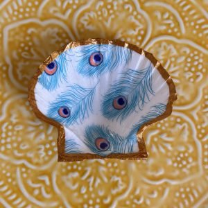 Peacock Feather Scallop Shell