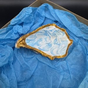 Small pale blue marbled