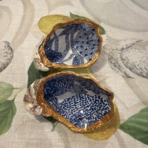 Pair of Blue and White floral shells