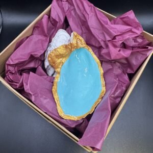 Double sided fused turquoise oyster