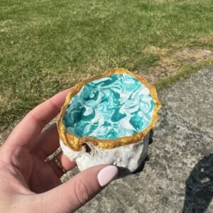 Double sided marbled green oyster large