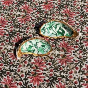 Pair of green marbled