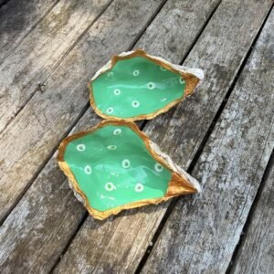 Pair of Green polka dots